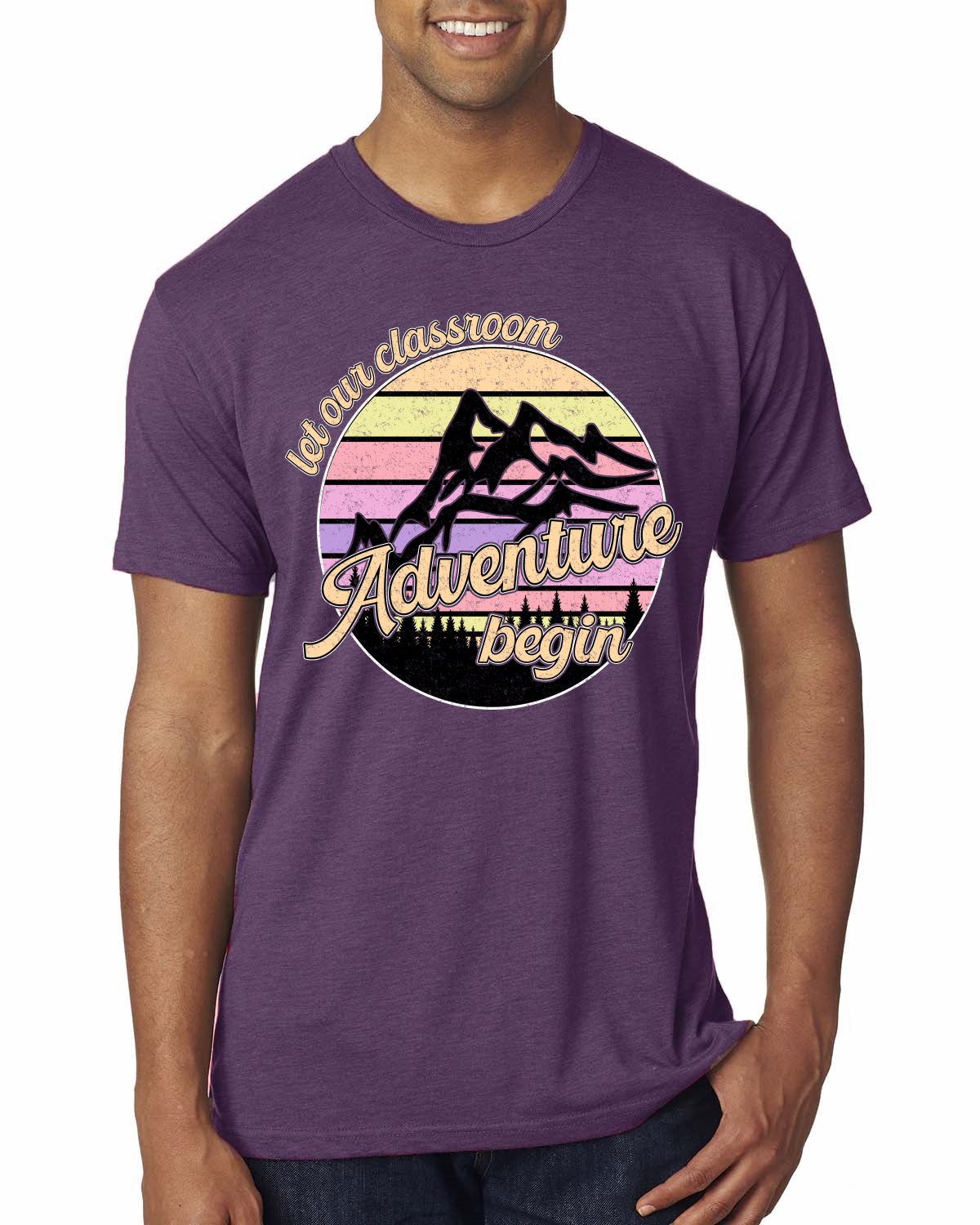 Camiseta Let Our Classroom Adventure Begin colores claros para hombre premium triple mezcla - Imagen 5 de 8