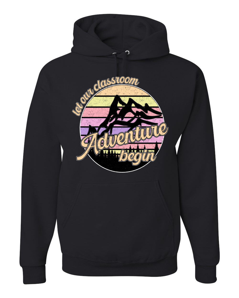 Let Our Classroom Adventure Begin Light Colors Unisex Hoodie Sweatshirt - Picture 3 of 12