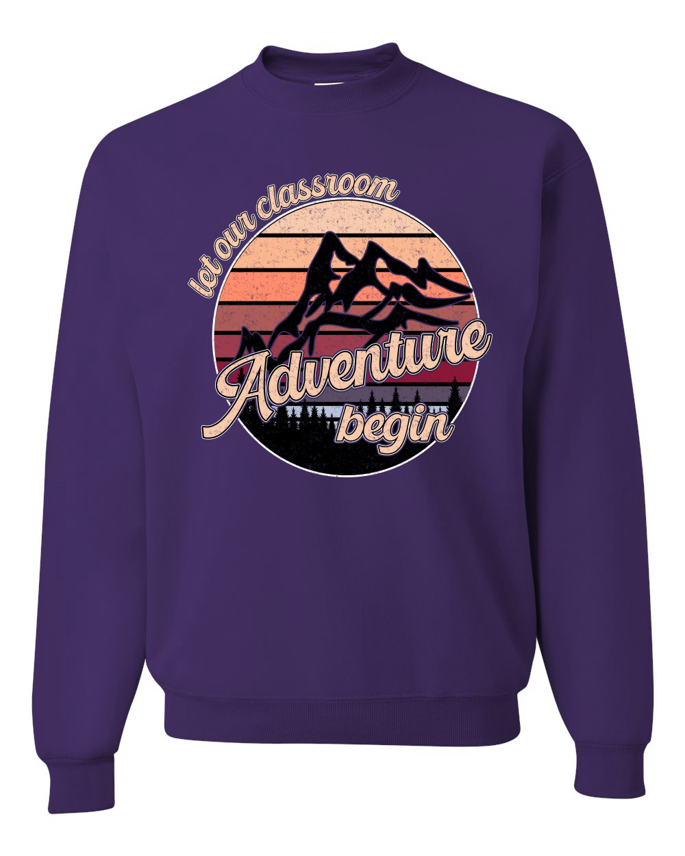 Sudadera Let Our Classroom Adventure Begin Colores Oscuros Unisex Cuello Redondo - Imagen 9 de 12