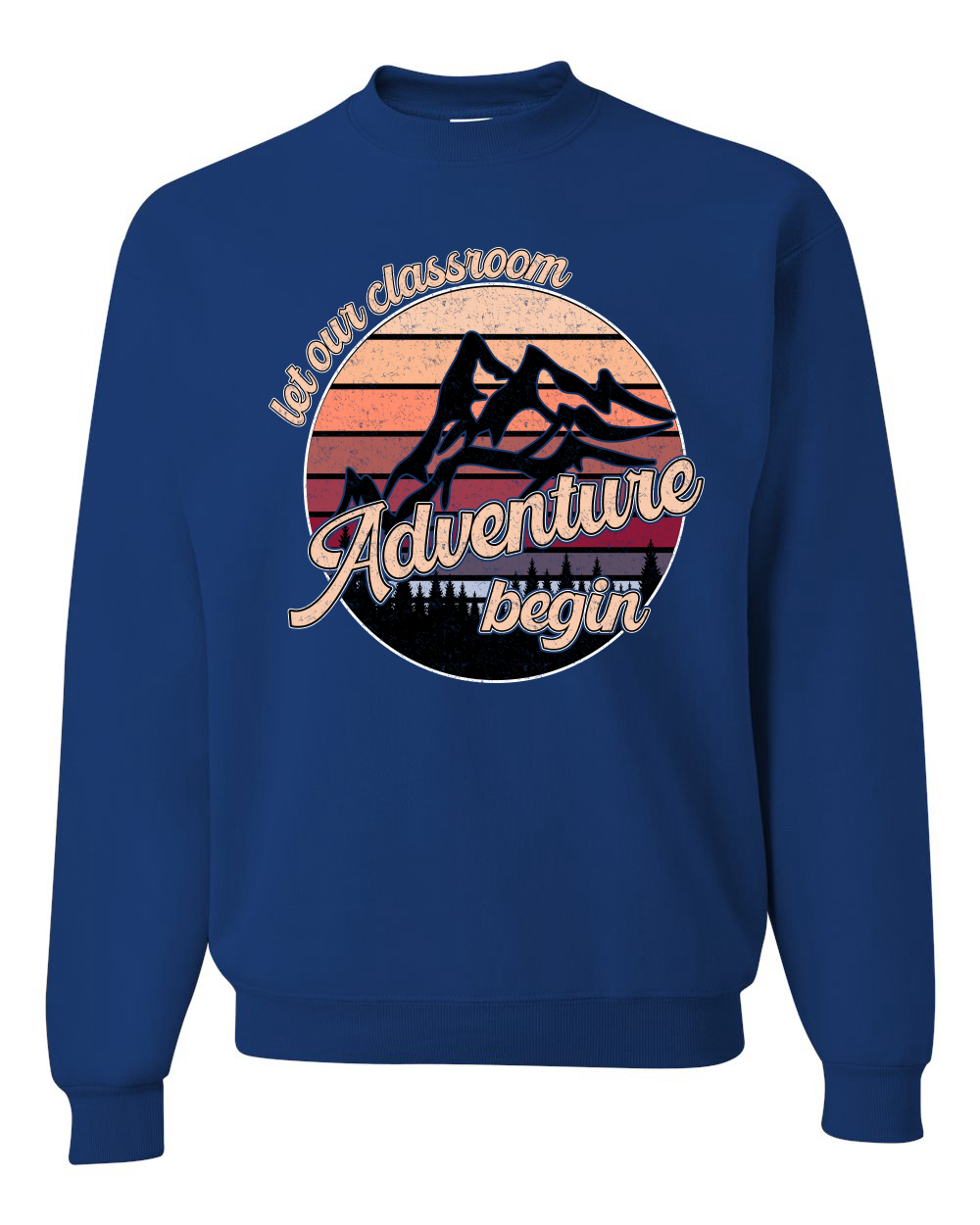 Sudadera Let Our Classroom Adventure Begin Colores Oscuros Unisex Cuello Redondo - Imagen 10 de 12