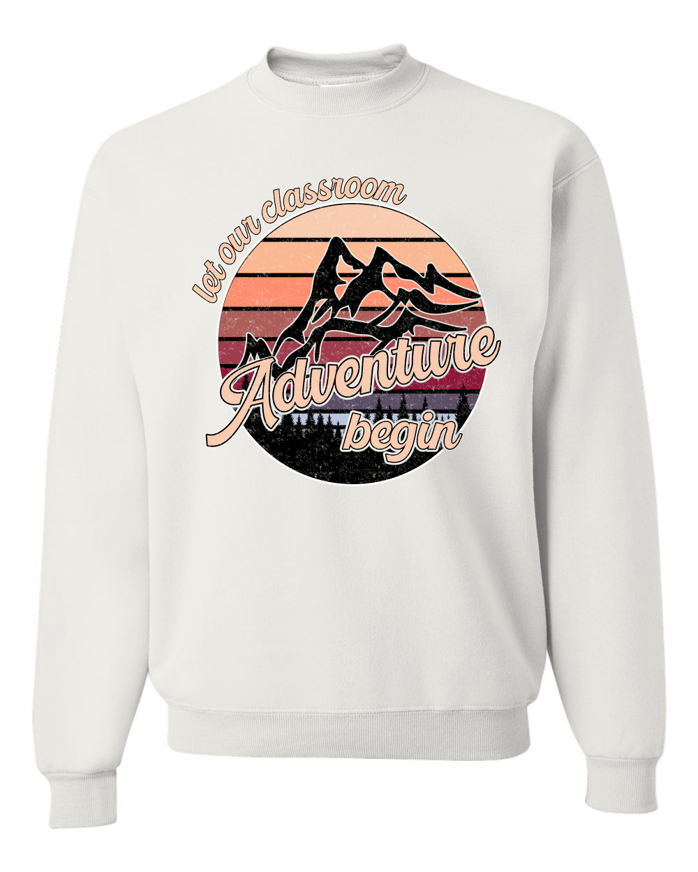 Sudadera Let Our Classroom Adventure Begin Colores Oscuros Unisex Cuello Redondo - Imagen 12 de 12