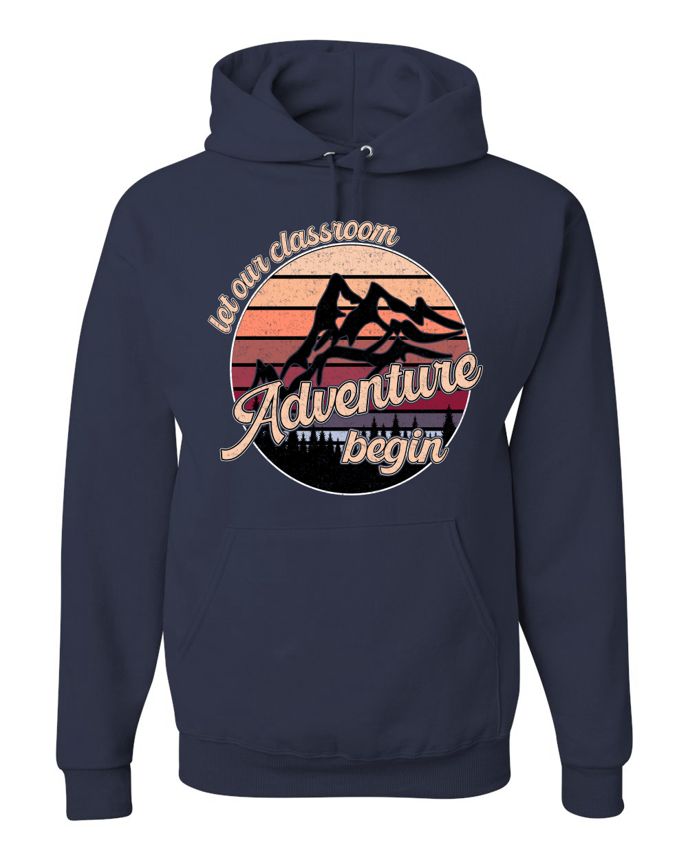 Sudadera con capucha unisex Let Our Classroom Adventure Begin colores más oscuros - Imagen 8 de 12