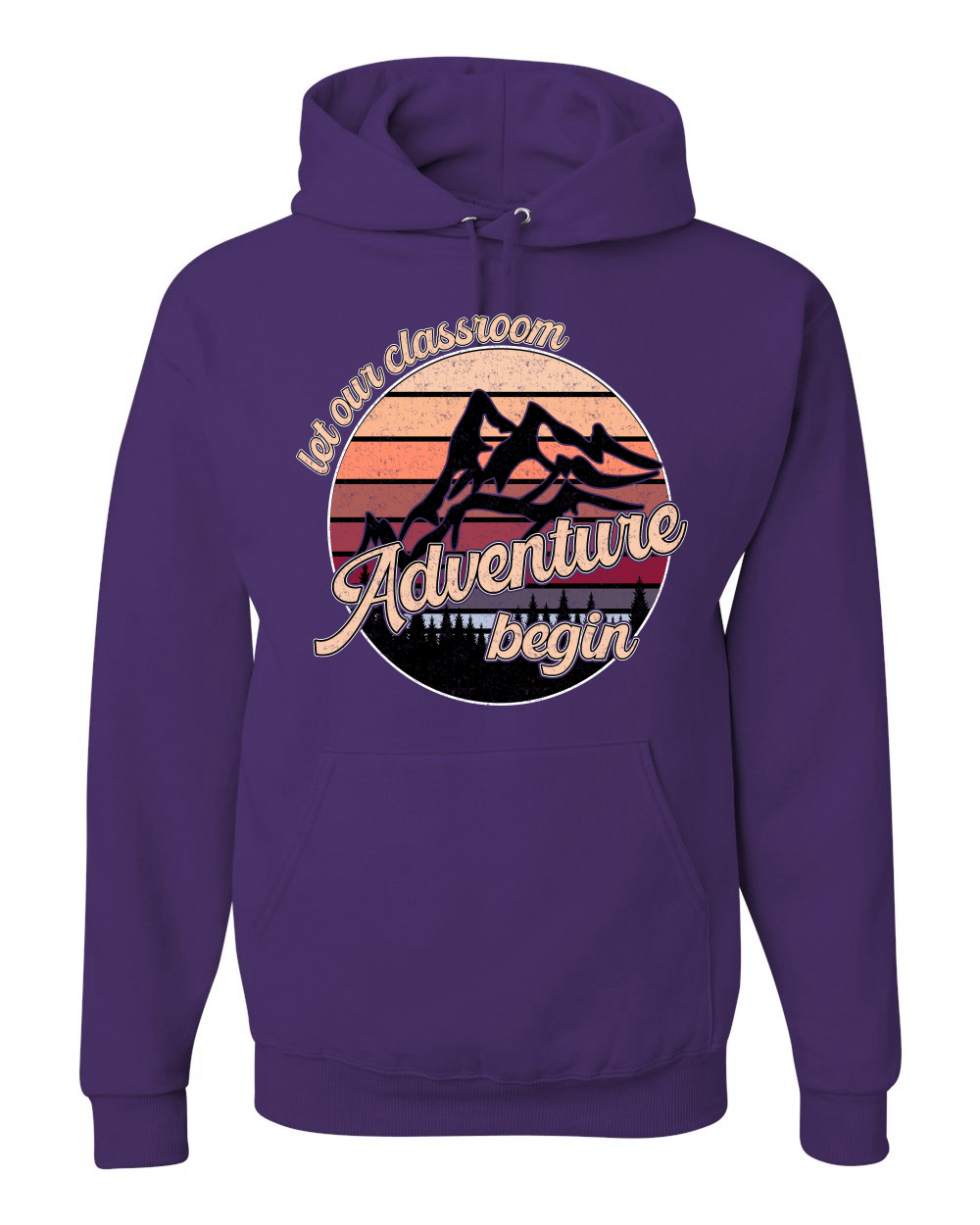 Sudadera con capucha unisex Let Our Classroom Adventure Begin colores más oscuros - Imagen 9 de 12