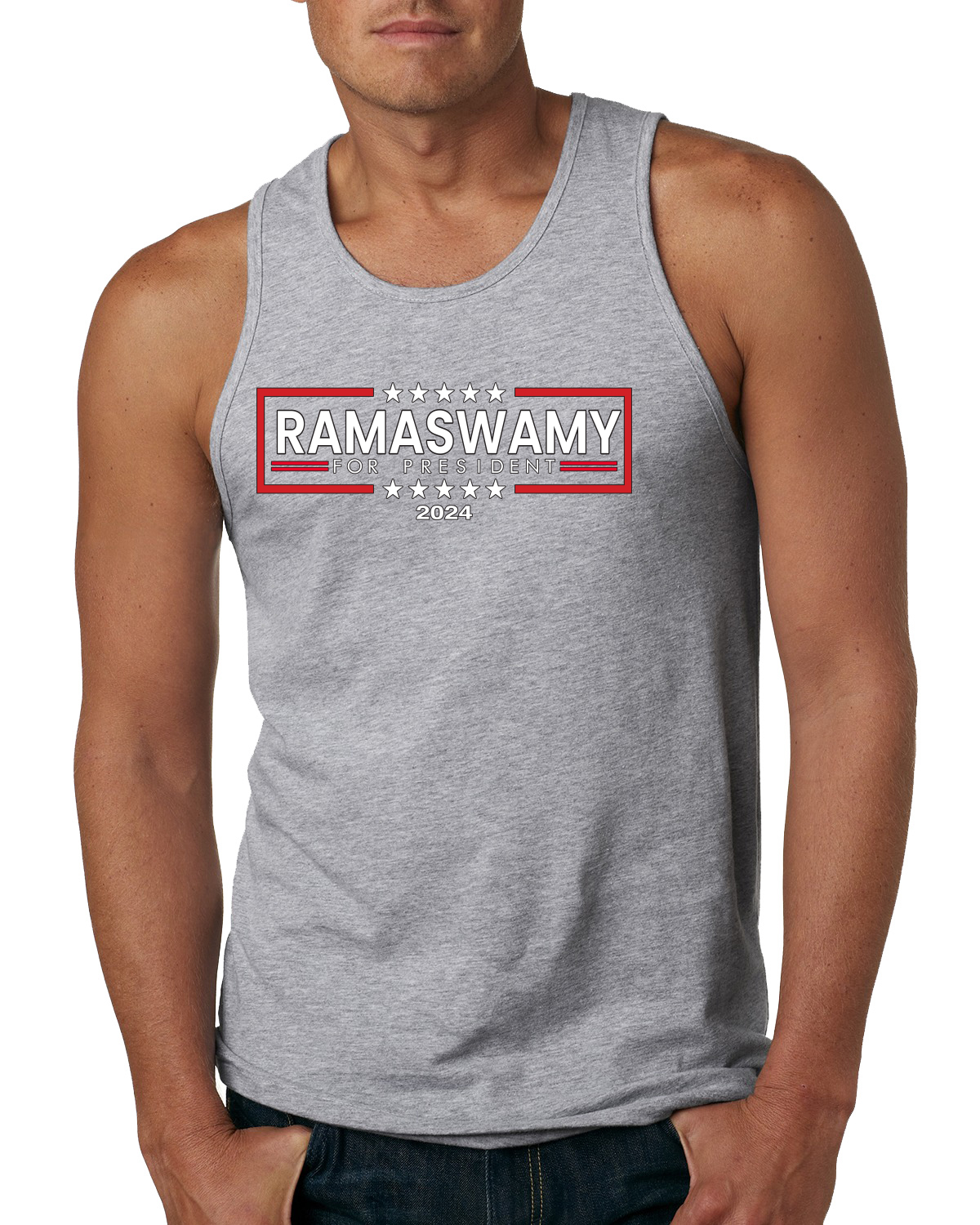 Ramaswamy For President 2024 Sterne rot und weiß Herren Tank Top - Bild 5 von 8