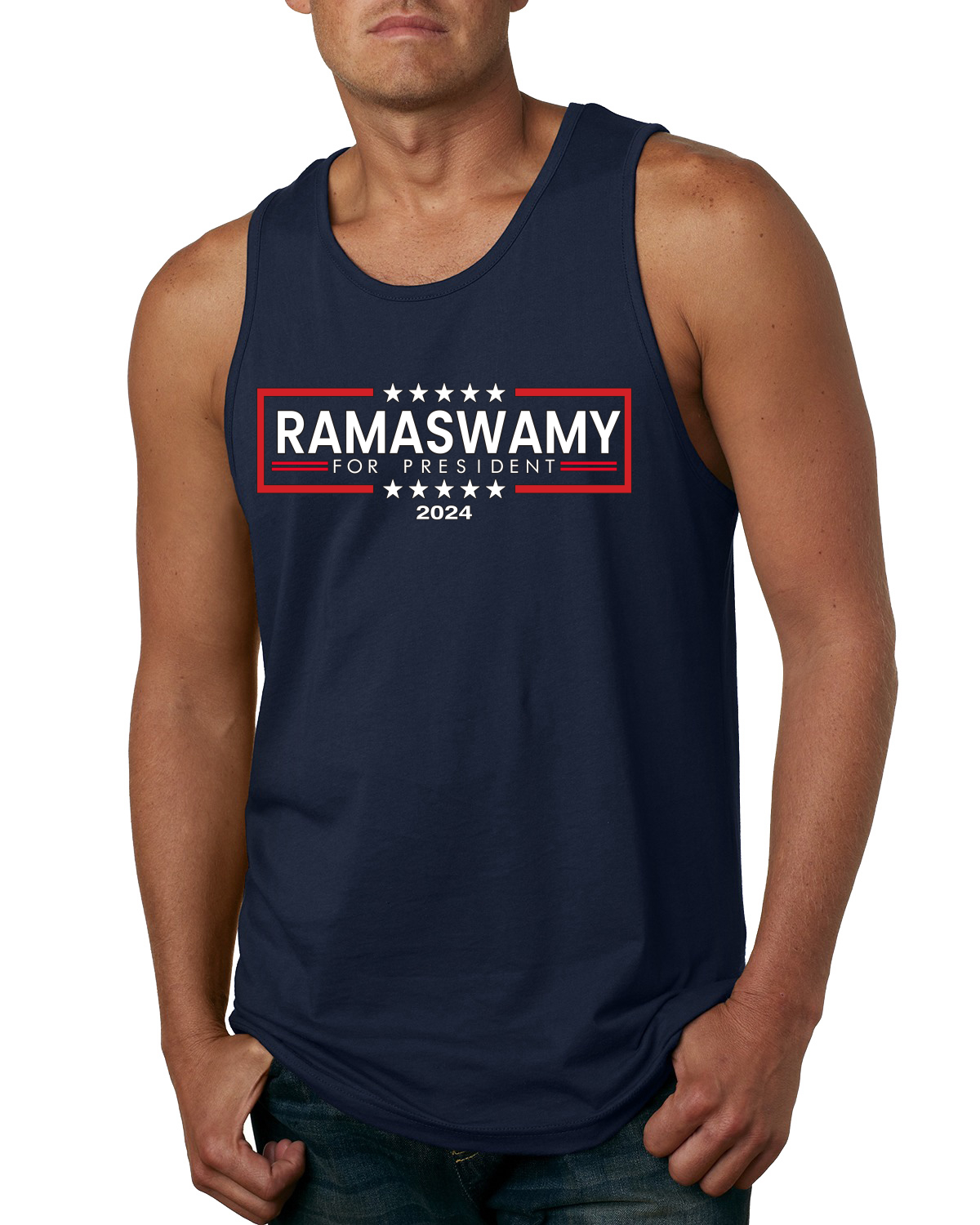 Ramaswamy For President 2024 Sterne rot und weiß Herren Tank Top - Bild 6 von 8