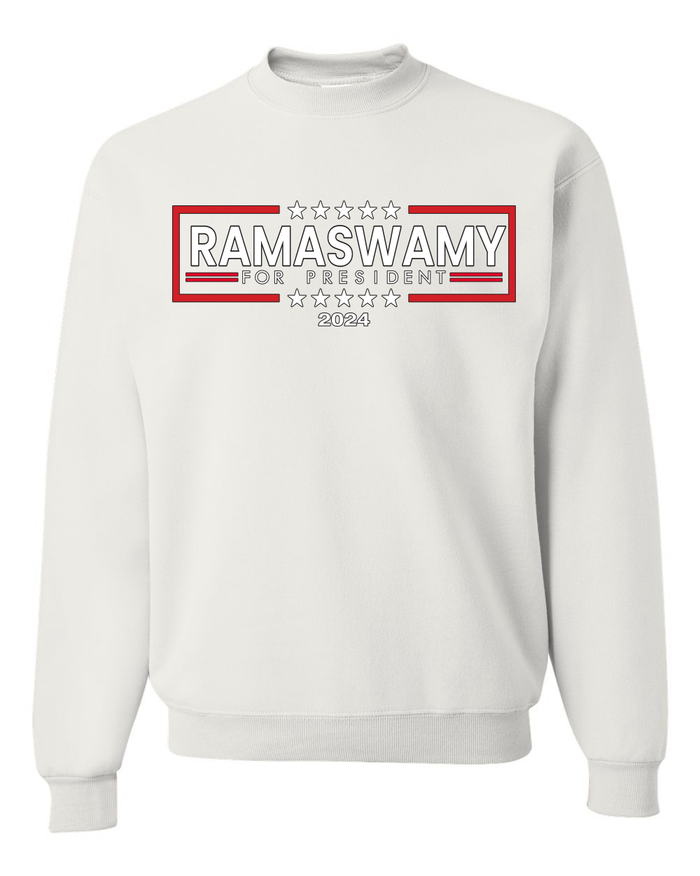 Ramaswamy For President 2024 Stars Red and White Unisex Crewneck Sweatshirt - Picture 14 of 14