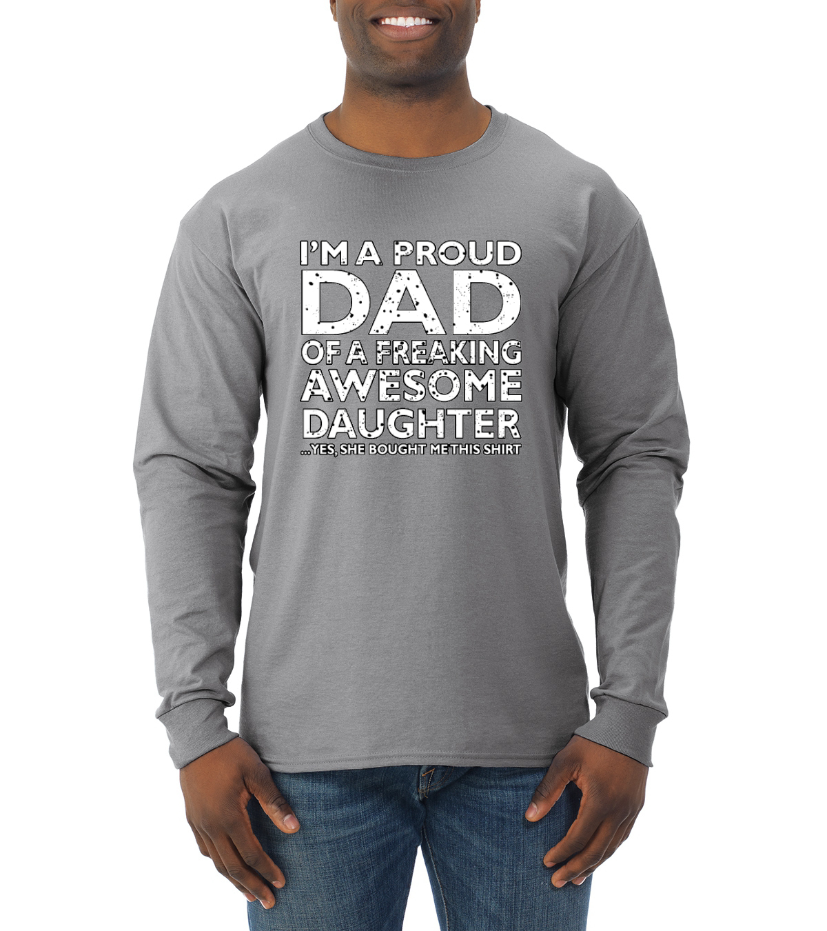 Proud Dad of an Awesome Daughter Best Father Husband Dad Gift Long Sleeve Shirt - Picture 5 of 11