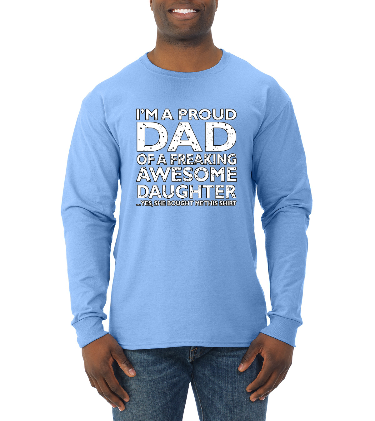 Proud Dad of an Awesome Daughter Best Father Husband Dad Gift Long Sleeve Shirt - Picture 7 of 11