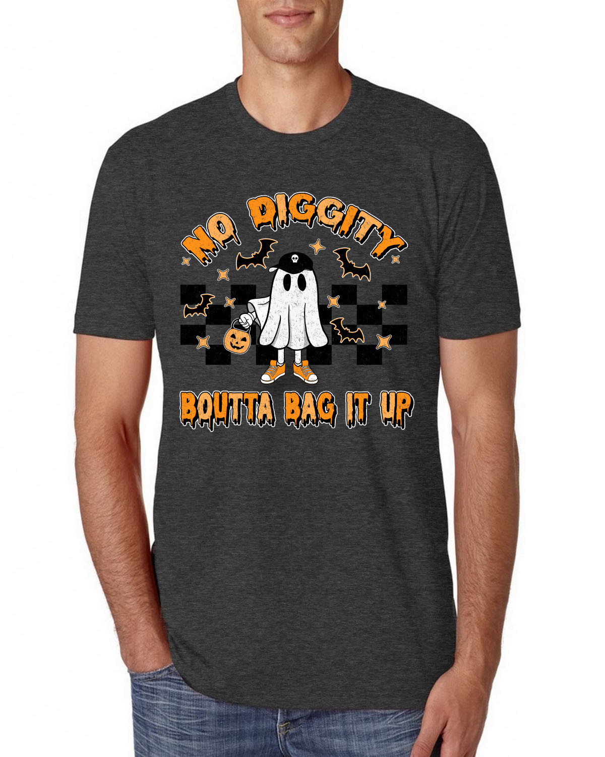 No Diggity Boutta Bag it Up Ghost Bats Stars Pumpkin Men Premium TriBlend TShirt