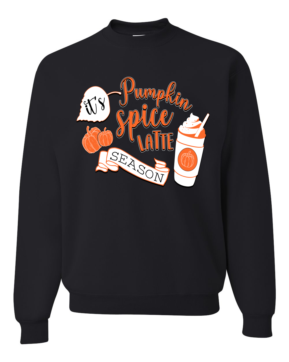 It's Pumpkin Spice Latte Season Orange Unisex Sweatshirt - Picture 3 of 8