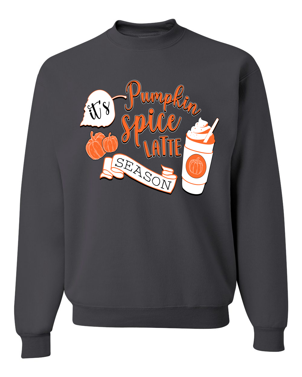 It's Pumpkin Spice Latte Season Orange Unisex Sweatshirt - Picture 4 of 8