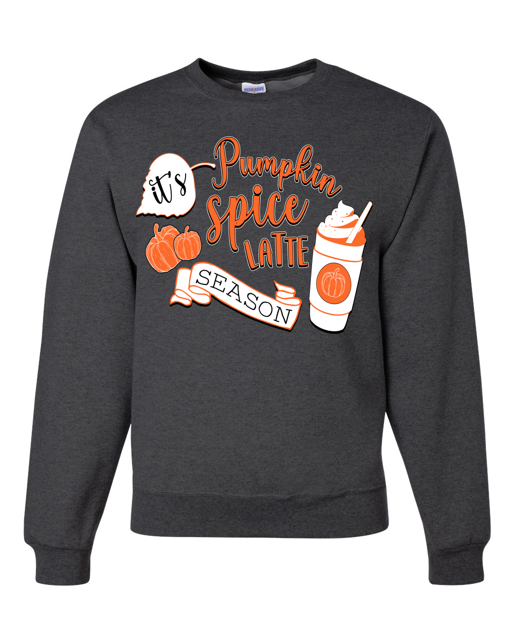 It's Pumpkin Spice Latte Season Orange Unisex Sweatshirt - Picture 5 of 8