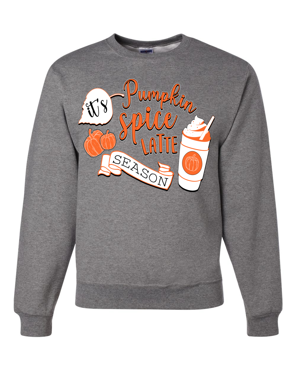 It's Pumpkin Spice Latte Season Orange Unisex Sweatshirt - Picture 6 of 8