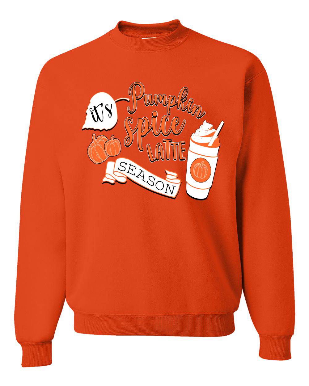 It's Pumpkin Spice Latte Season Orange Unisex Sweatshirt - Picture 7 of 8