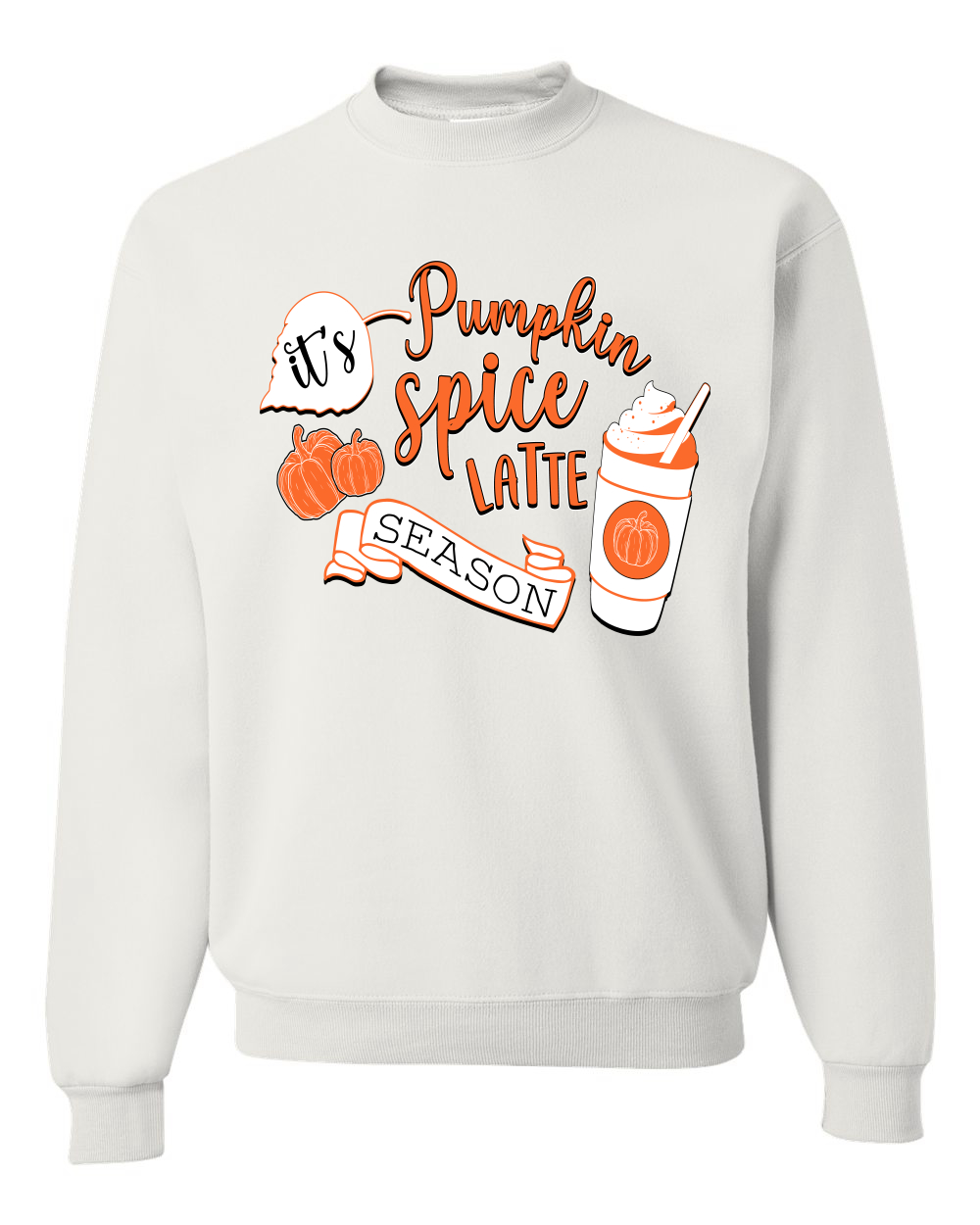 It's Pumpkin Spice Latte Season Orange Unisex Sweatshirt - Picture 8 of 8