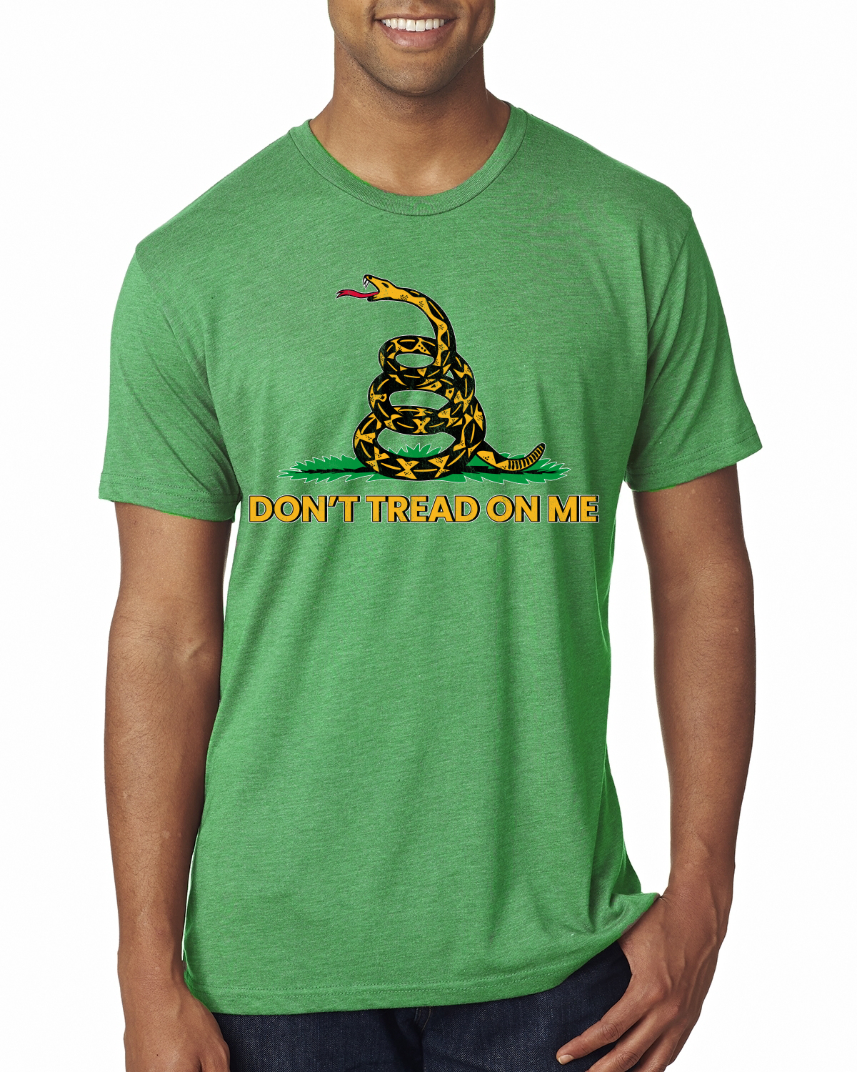 Camiseta Dont Tread On Me amarillo serpiente y hierba verde premium triple mezcla - Imagen 4 de 17