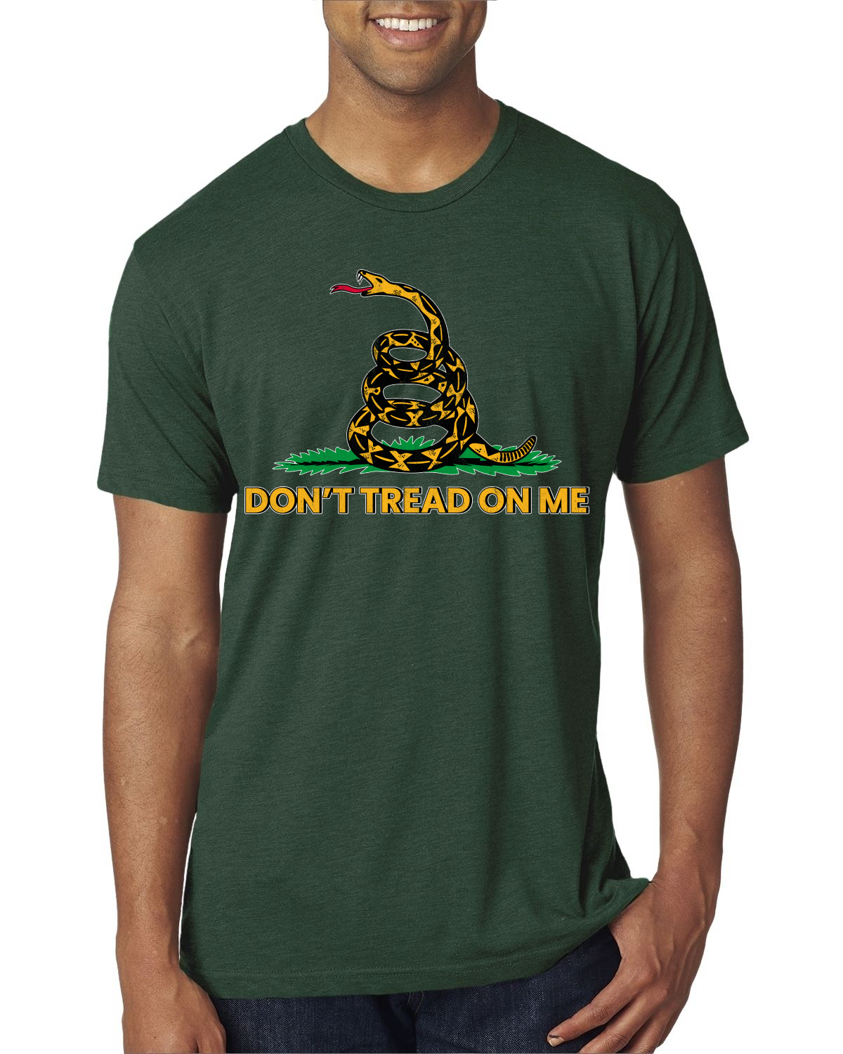 Camiseta Dont Tread On Me amarillo serpiente y hierba verde premium triple mezcla - Imagen 3 de 17