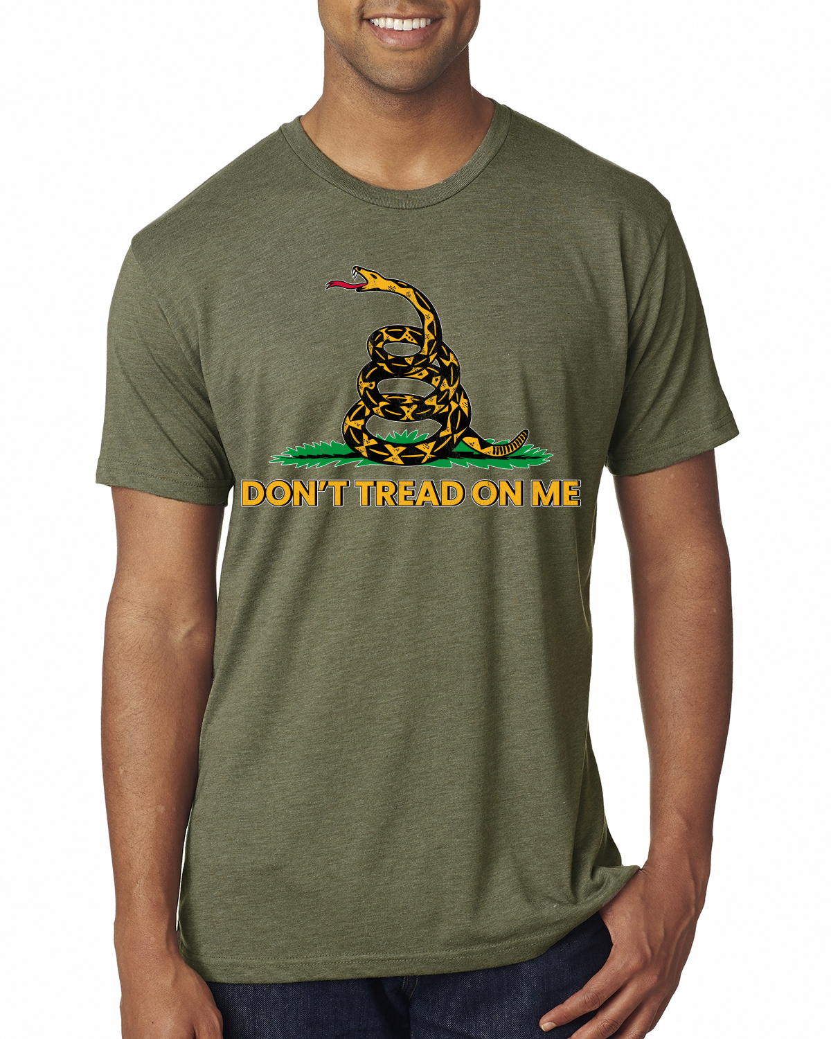 Camiseta Dont Tread On Me amarillo serpiente y hierba verde premium triple mezcla - Imagen 12 de 17