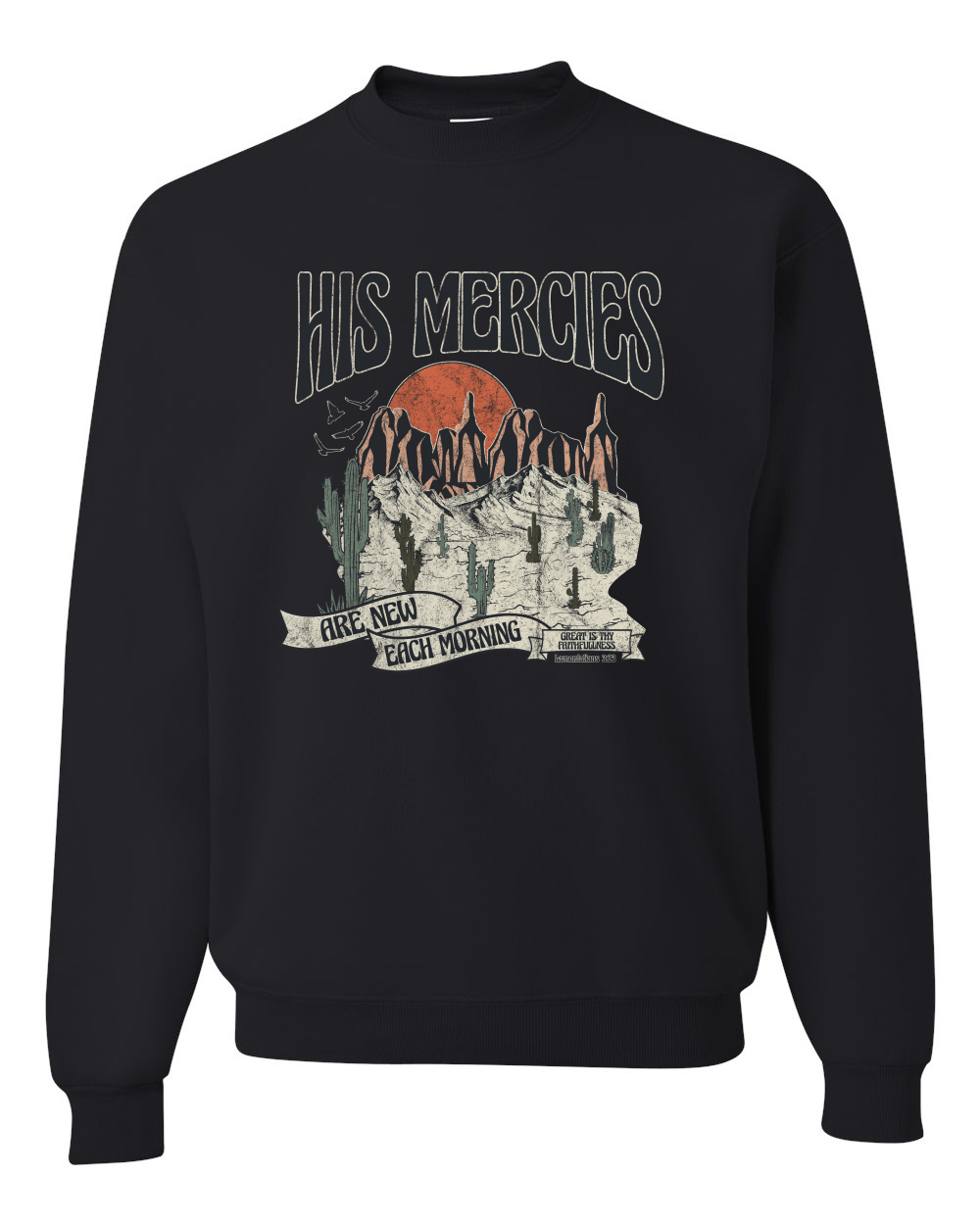 His Mercies Are New Each Morning Great Is Thy Faithfulness Crewneck Sweatshirt - Picture 3 of 19