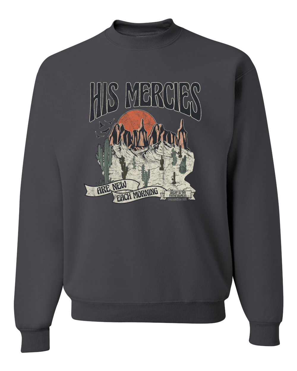 His Mercies Are New Each Morning Great Is Thy Faithfulness Crewneck Sweatshirt - Picture 4 of 19