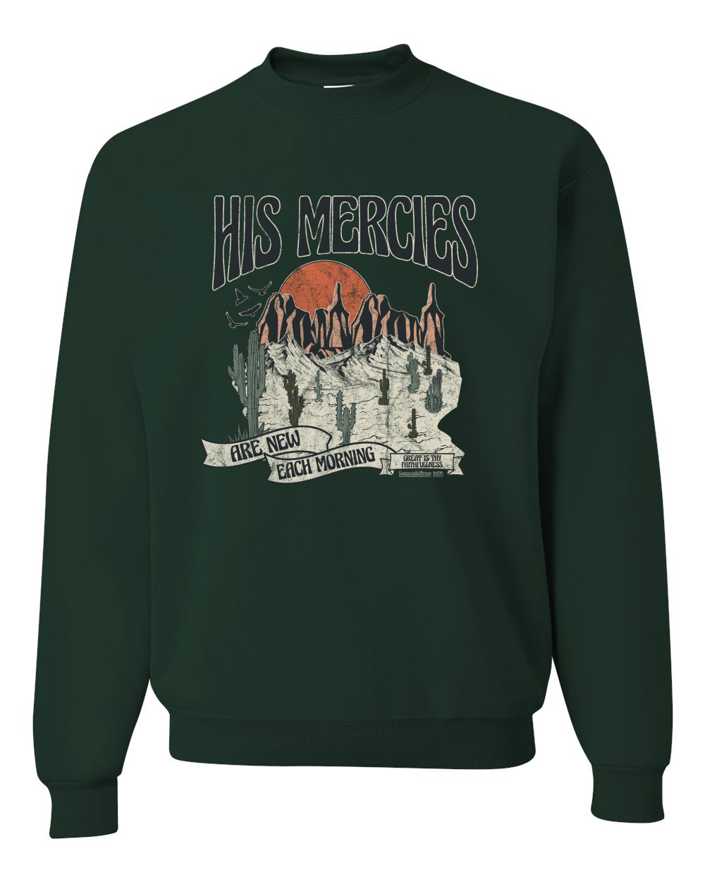 His Mercies Are New Each Morning Great Is Thy Faithfulness Crewneck Sweatshirt - Picture 5 of 19