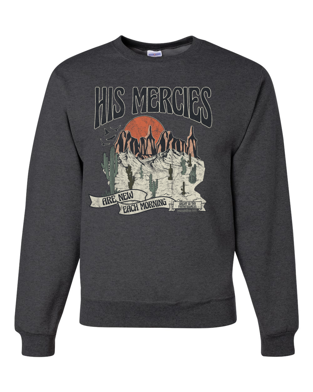 His Mercies Are New Each Morning Great Is Thy Faithfulness Crewneck Sweatshirt - Picture 6 of 19