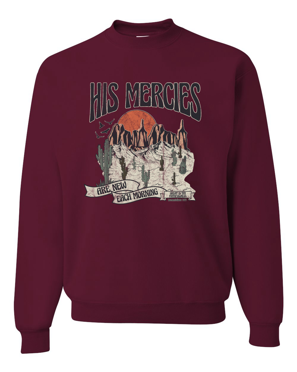 His Mercies Are New Each Morning Great Is Thy Faithfulness Crewneck Sweatshirt - Picture 9 of 19