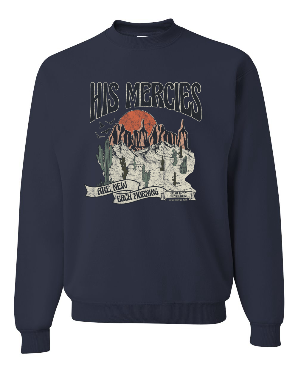 His Mercies Are New Each Morning Great Is Thy Faithfulness Crewneck Sweatshirt - Picture 10 of 19