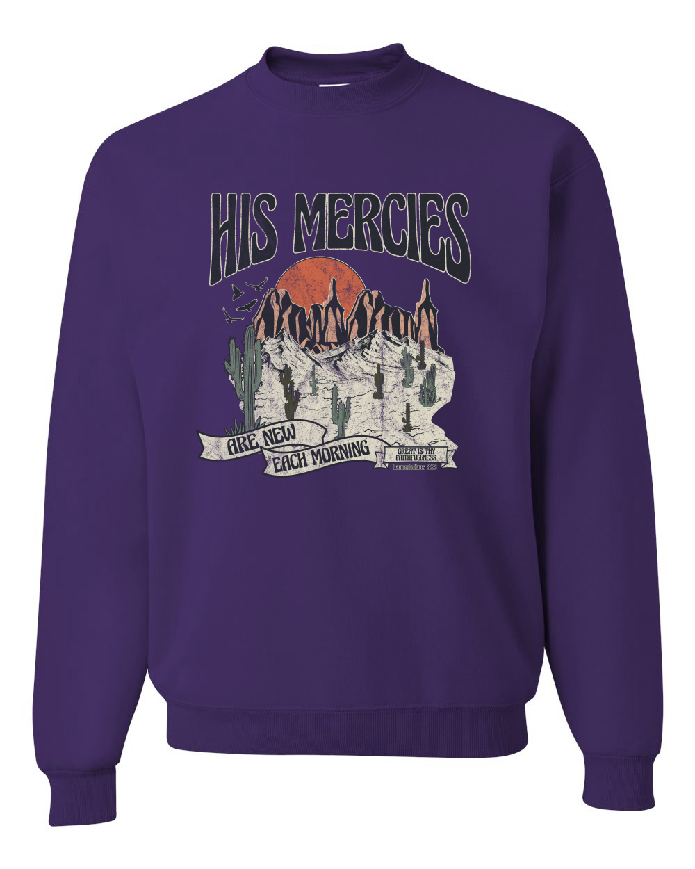 His Mercies Are New Each Morning Great Is Thy Faithfulness Crewneck Sweatshirt - Picture 11 of 19