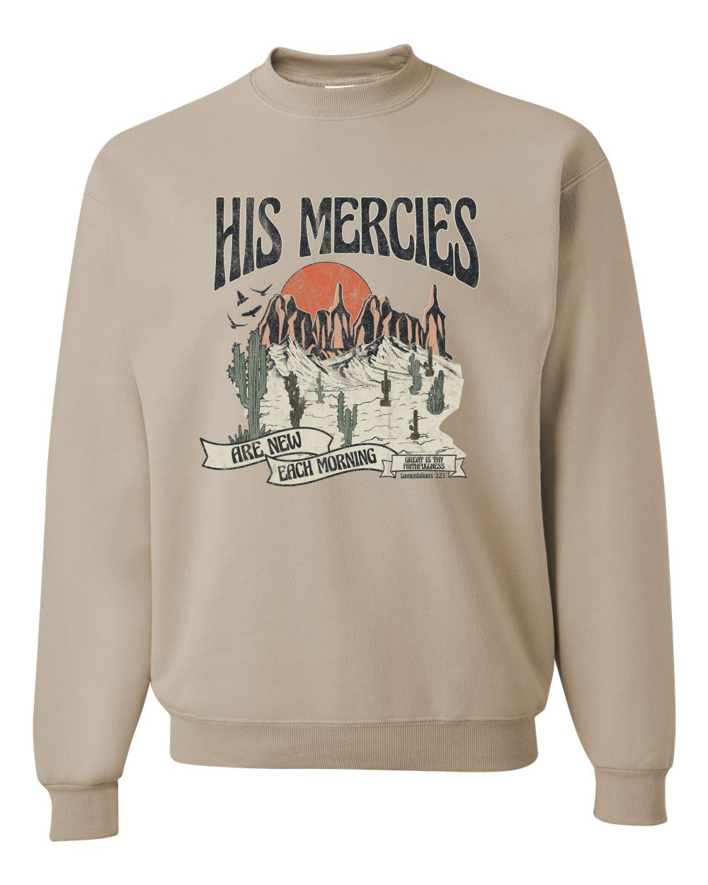 His Mercies Are New Each Morning Great Is Thy Faithfulness Crewneck Sweatshirt - Picture 18 of 19
