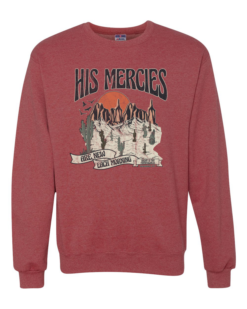 His Mercies Are New Each Morning Great Is Thy Faithfulness Crewneck Sweatshirt - Picture 15 of 19