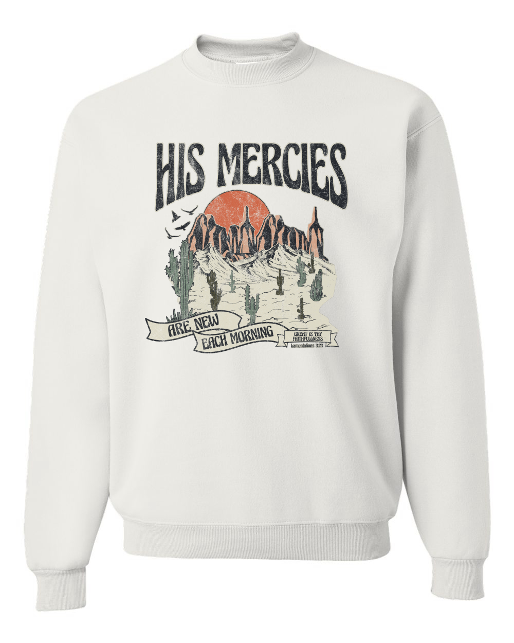 His Mercies Are New Each Morning Great Is Thy Faithfulness Crewneck Sweatshirt - Picture 16 of 19