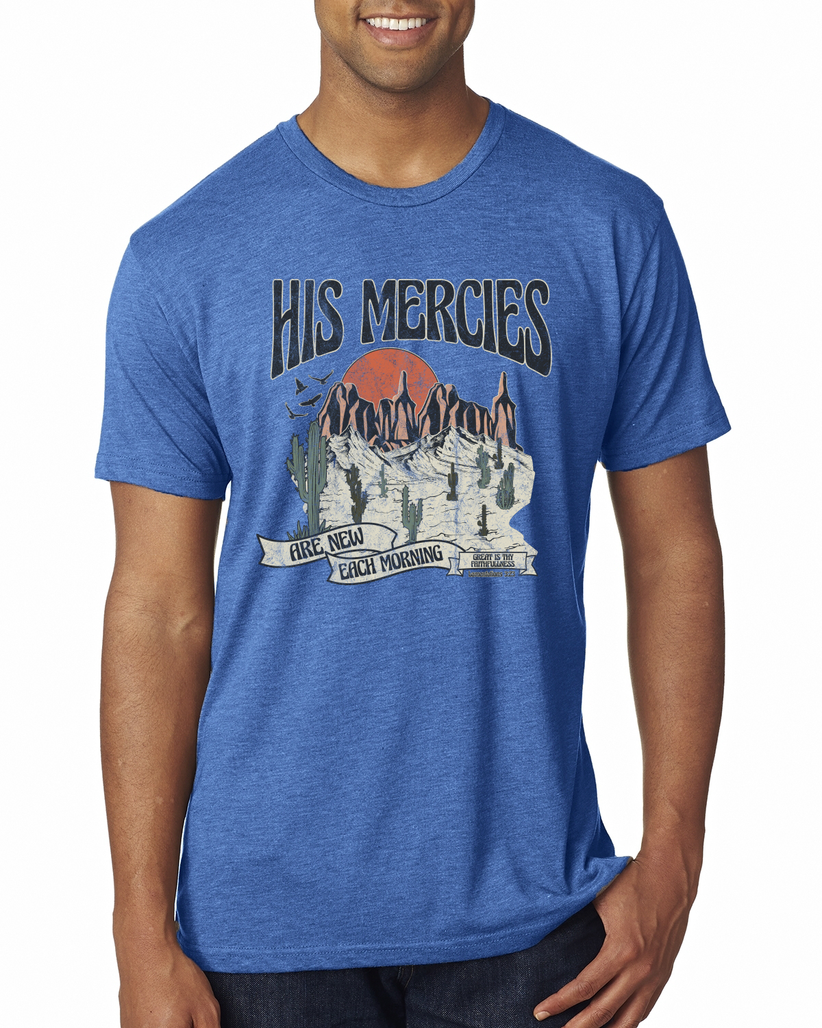 His Mercies Are New Each Morning Great Is Thy Faithfulness Men Premium TShirt - Picture 10 of 16
