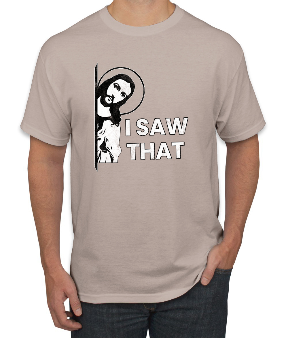 I Saw That Funny Jesus In Doorway Distress Faith Men TShirt - Picture 21 of 21
