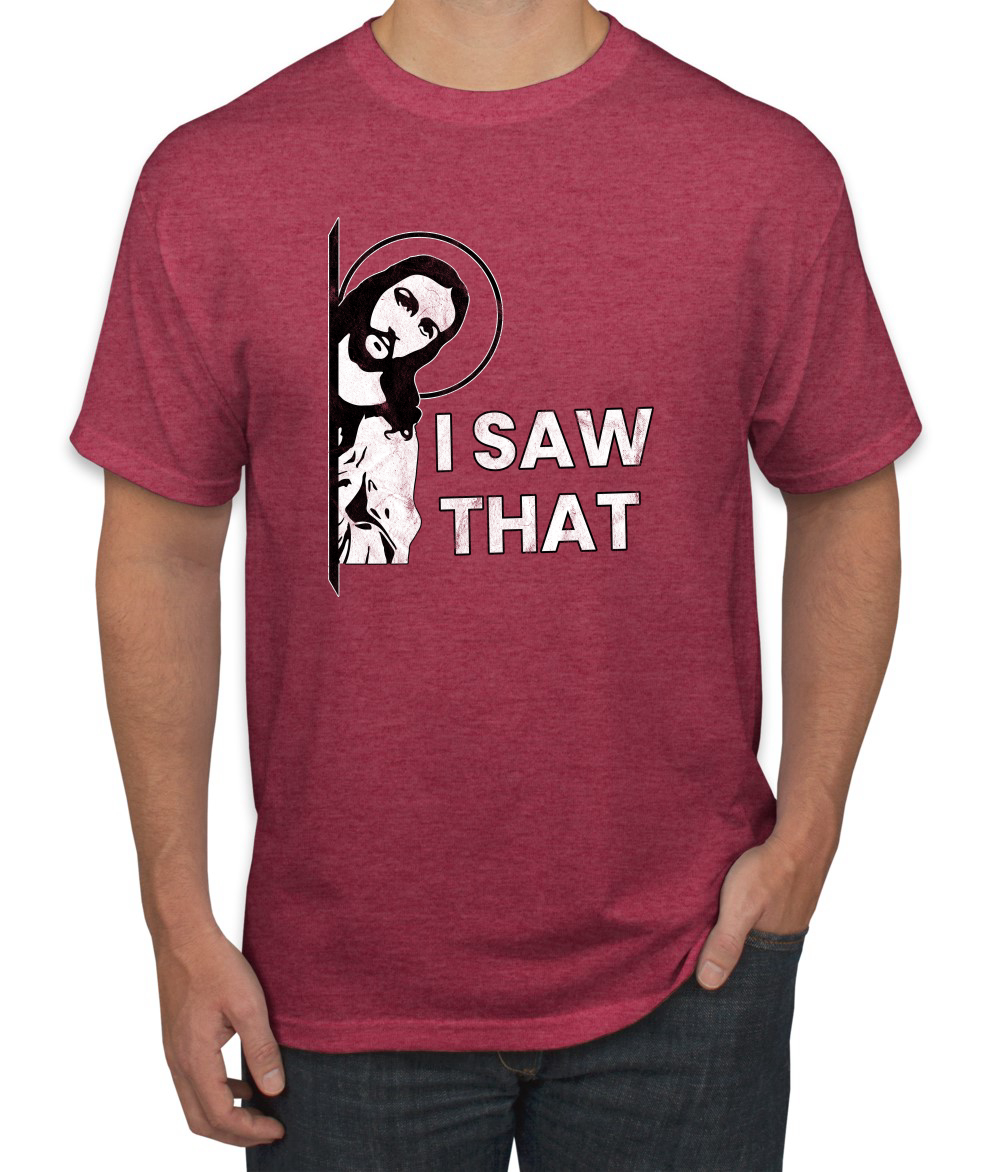 I Saw That Funny Jesus In Doorway Distress Faith Men TShirt - Picture 15 of 21