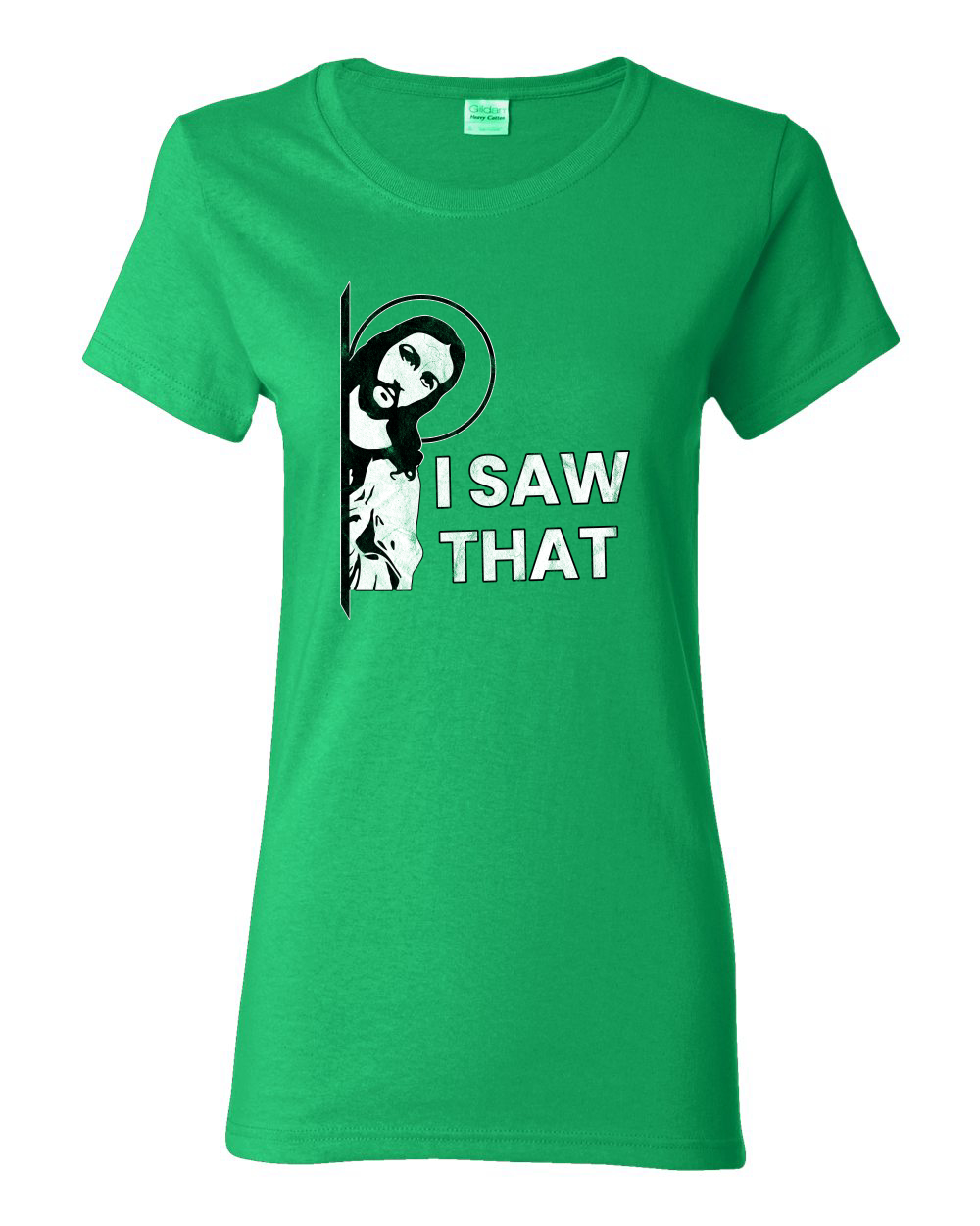 I Saw That Funny Jesus In Doorway Distress Faith Women TShirt - Picture 7 of 13