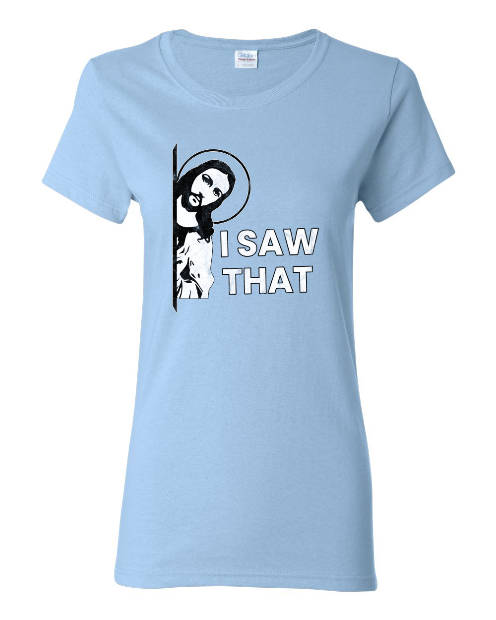I Saw That Funny Jesus In Doorway Distress Faith Women TShirt - Picture 13 of 13