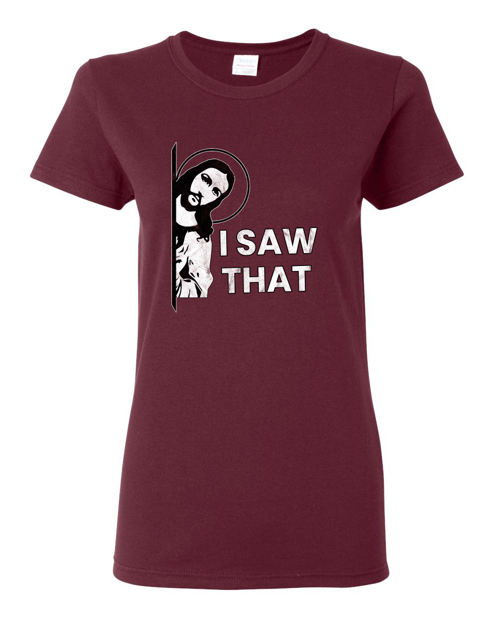 I Saw That Funny Jesus In Doorway Distress Faith Women TShirt - Picture 8 of 13