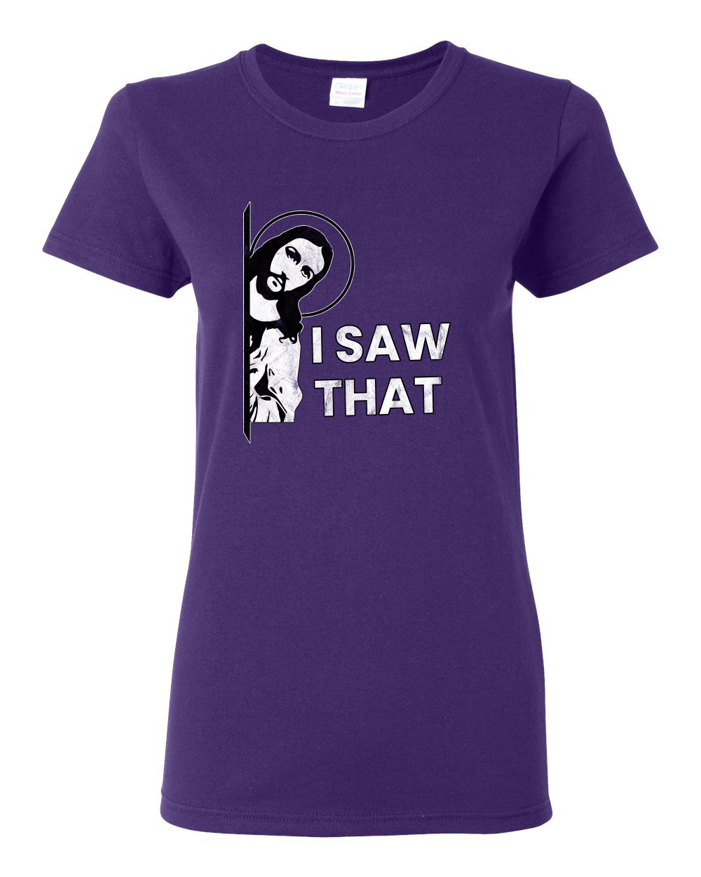 I Saw That Funny Jesus In Doorway Distress Faith Women TShirt - Picture 10 of 13