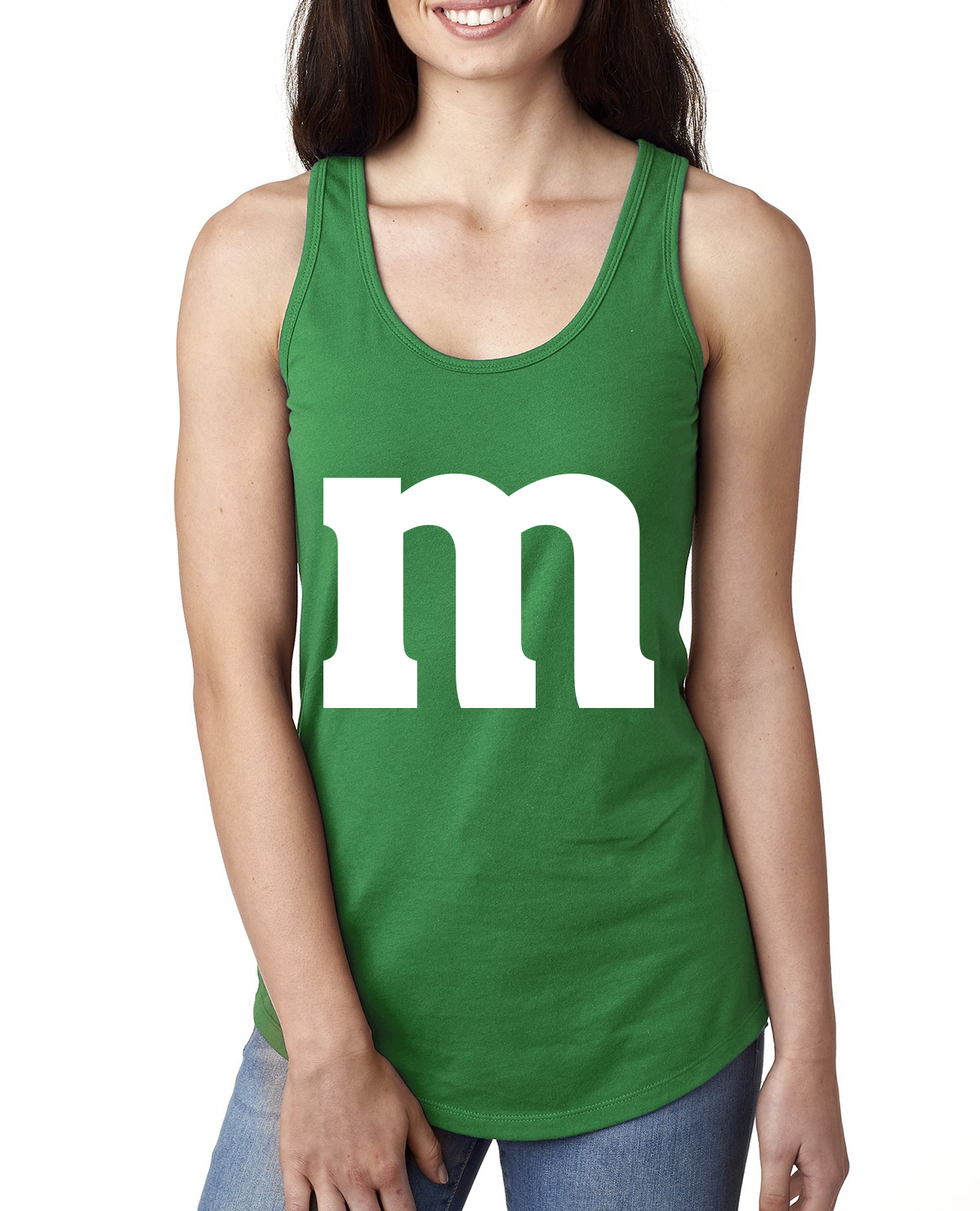 Disfraz de Halloween con letra blanca M para damas corredor camiseta sin mangas - Imagen 3 de 6