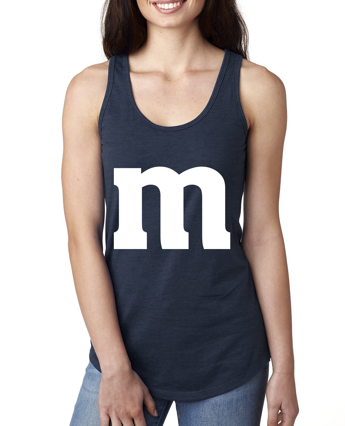 Disfraz de Halloween con letra blanca M para damas corredor camiseta sin mangas - Imagen 4 de 6