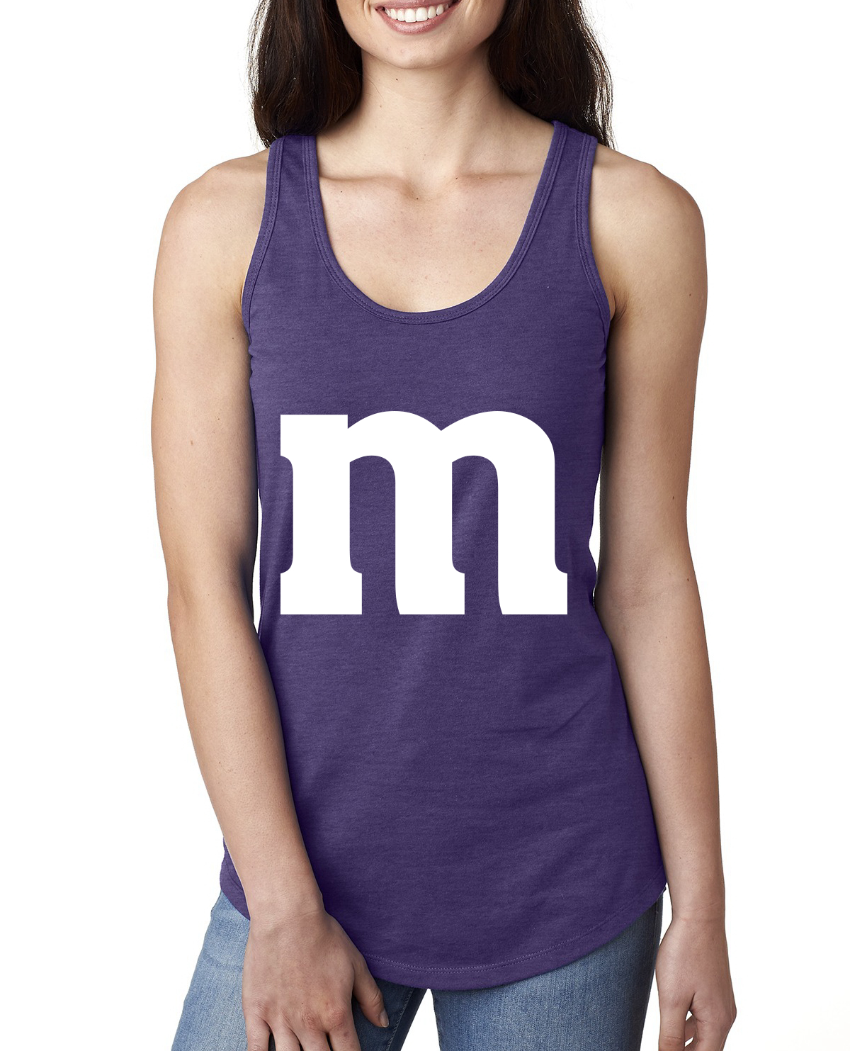 Disfraz de Halloween con letra blanca M para damas corredor camiseta sin mangas - Imagen 6 de 6
