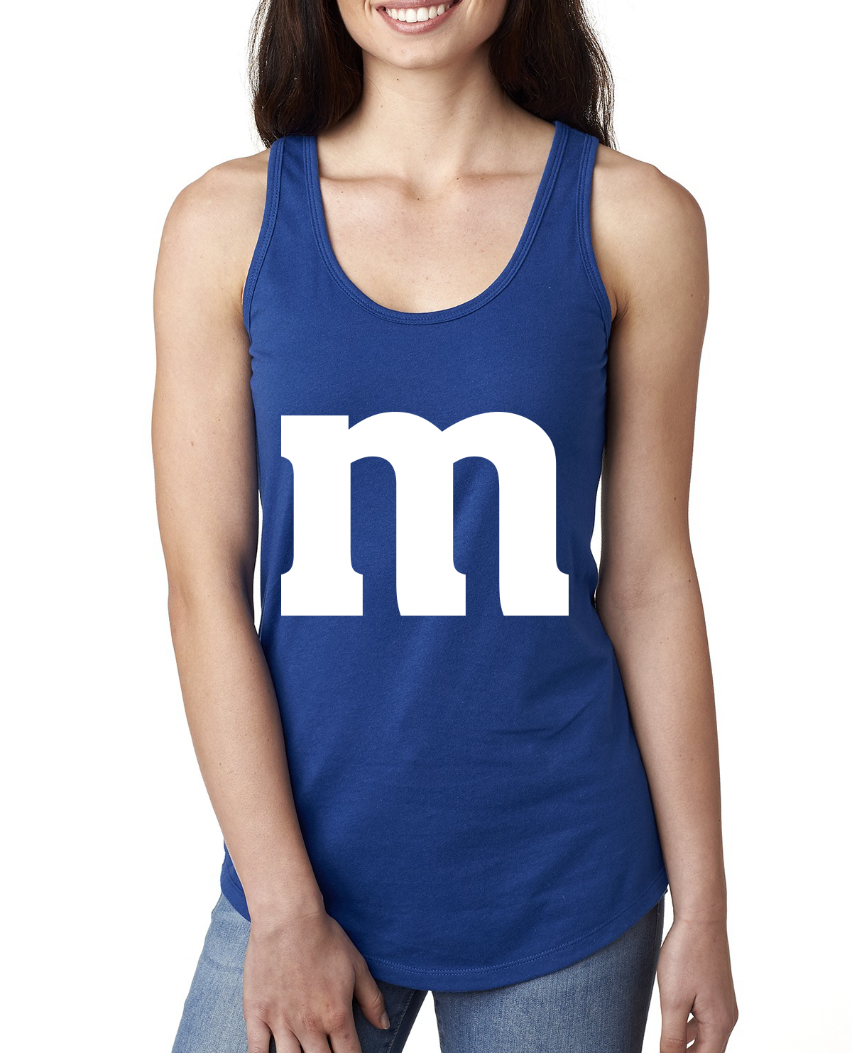 Disfraz de Halloween con letra blanca M para damas corredor camiseta sin mangas - Imagen 5 de 6