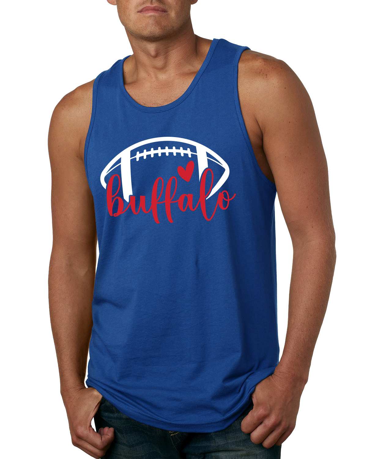 Fan of Buffalo Fußball rotes Herz Skript Schreiben Männer Tank Top - Bild 2 von 2