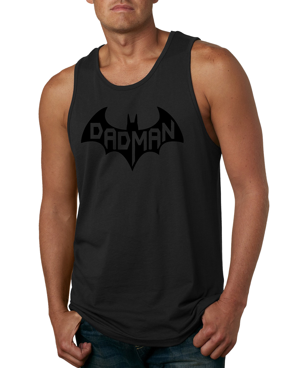 Dad Man Comic Logo Daddy Husband Fathers Day Funny Gift Mens Graphic Tank Top - Picture 3 of 7