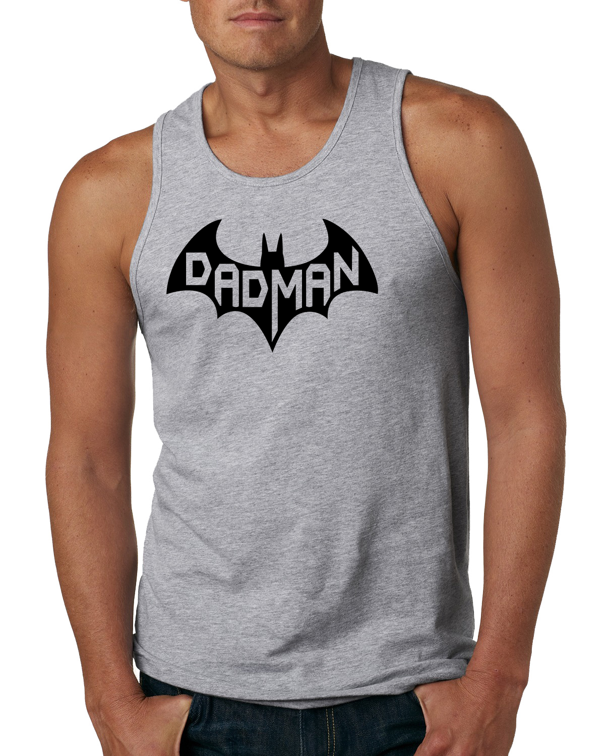 Dad Man Comic Logo Daddy Husband Fathers Day Funny Gift Mens Graphic Tank Top - Picture 4 of 7