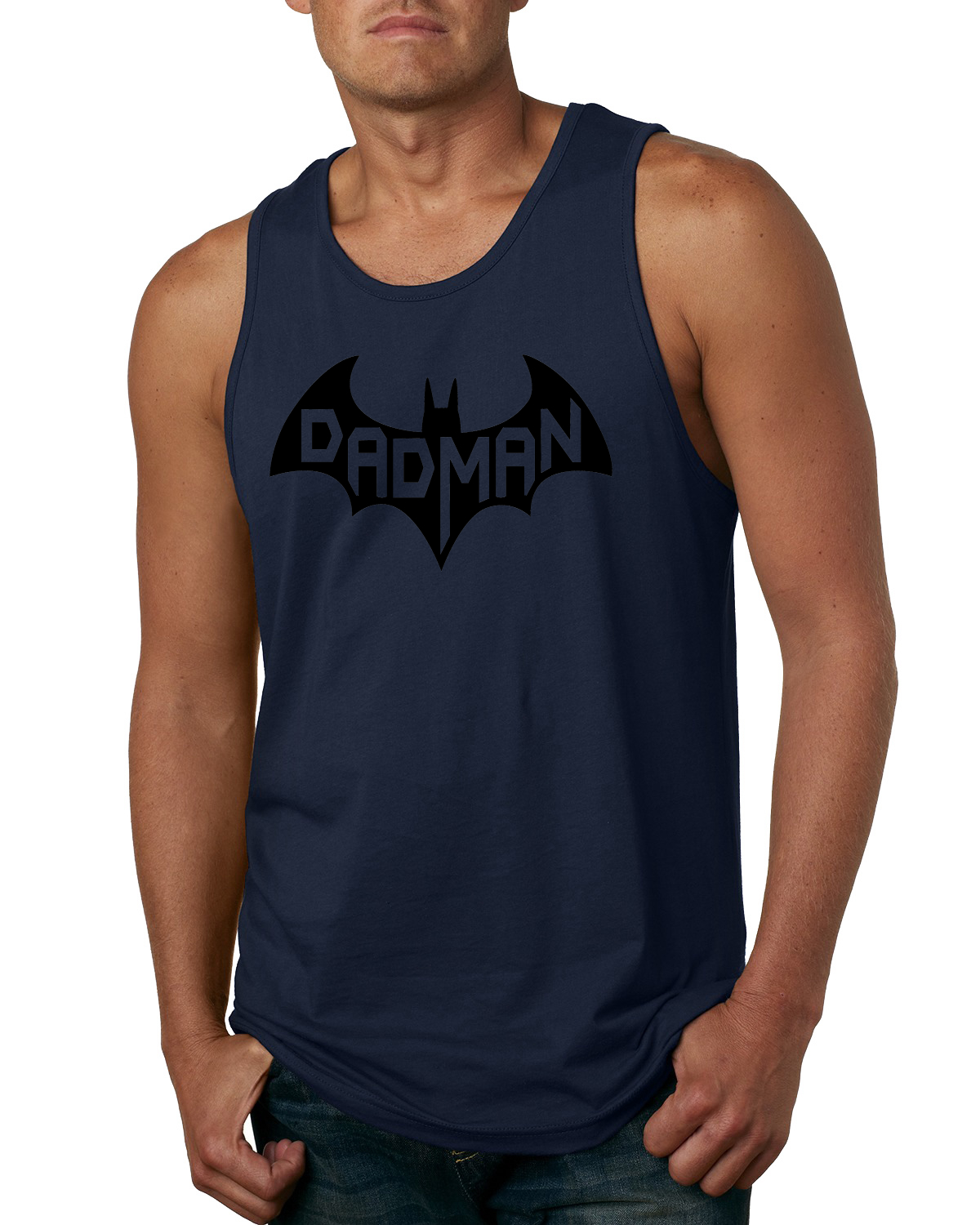 Dad Man Comic Logo Daddy Husband Fathers Day Funny Gift Mens Graphic Tank Top - Picture 5 of 7