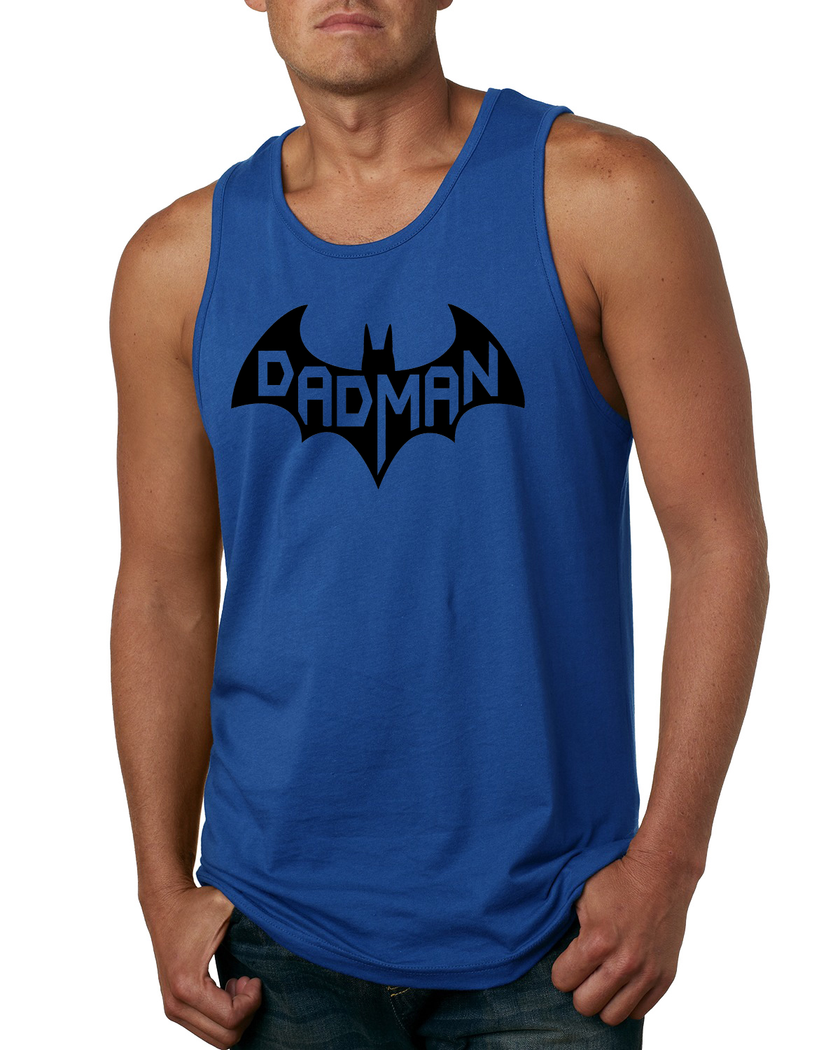 Dad Man Comic Logo Daddy Husband Fathers Day Funny Gift Mens Graphic Tank Top - Picture 7 of 7