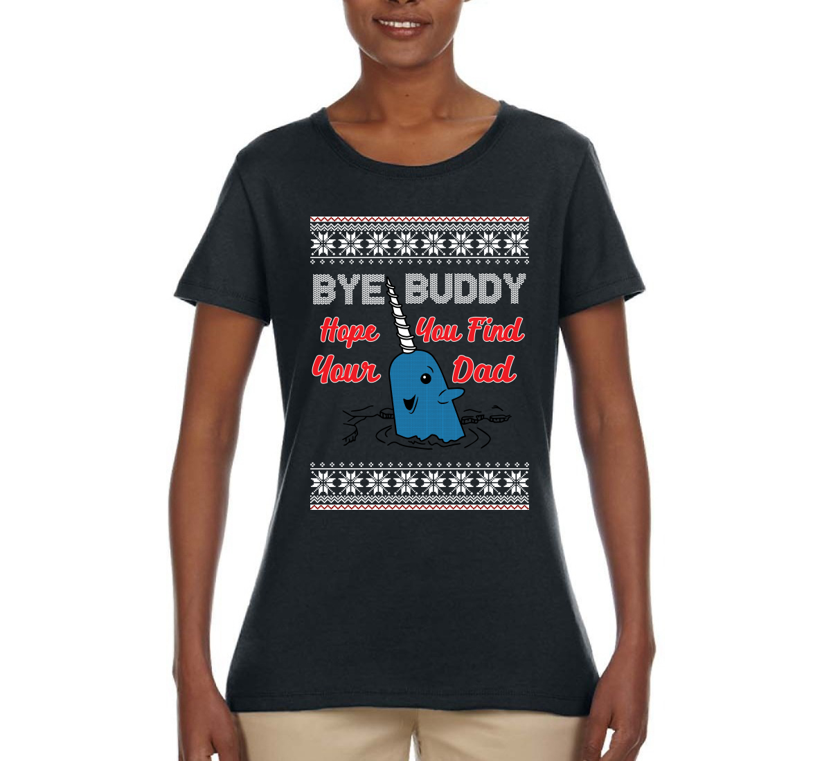 Unisex Ugly Christmas Sweater Crewneck Graphic Sweatshirt Wild Bobby Narwhal Hope You Find Your Dad Quote