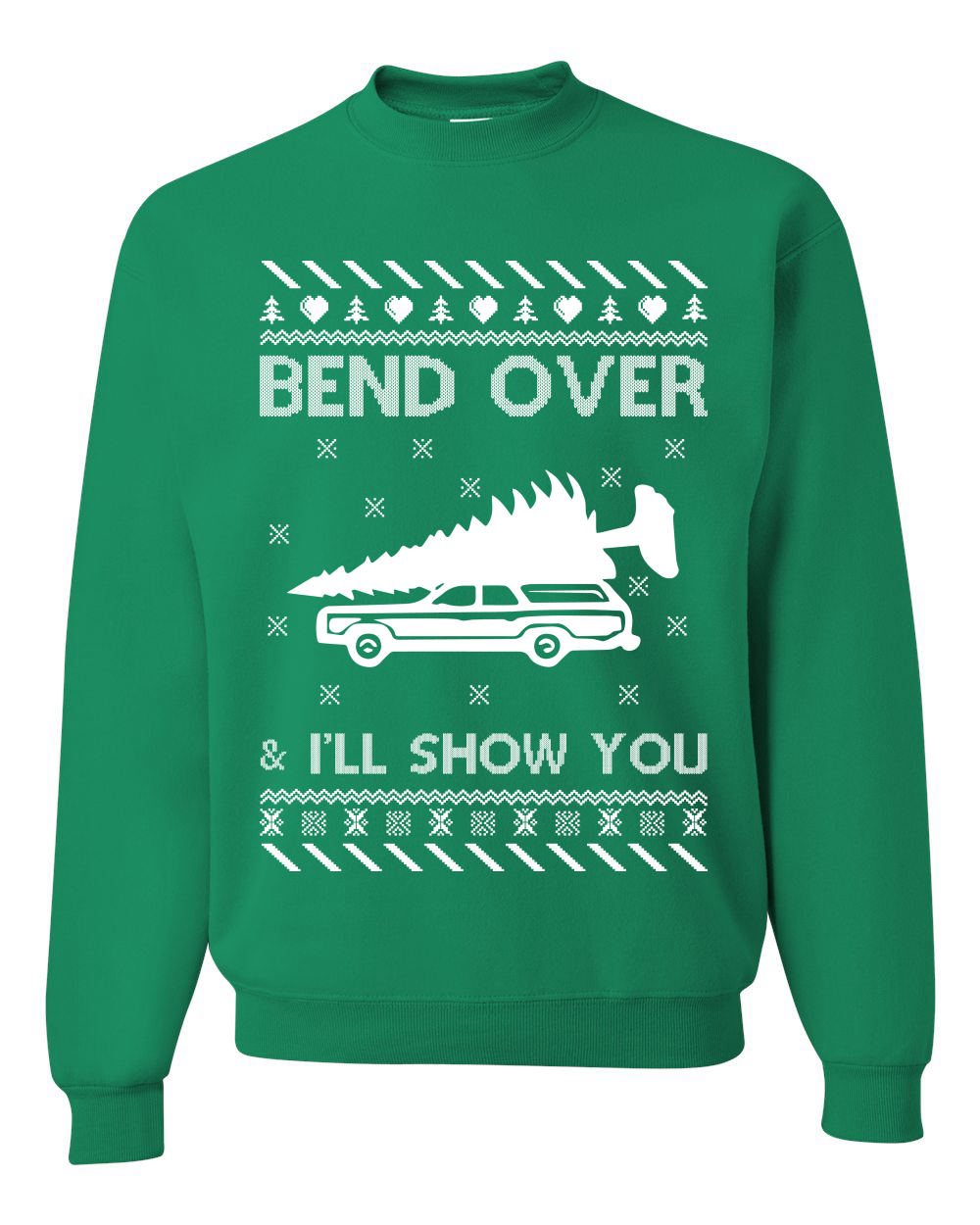 Bend Over and Ill Show You Ugly Christmas Unisex Crewneck Graphic Sweatshirt